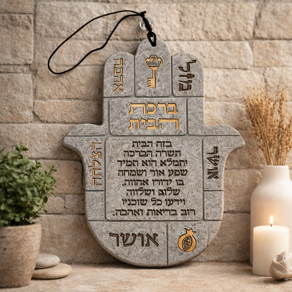 UK47376 חמסה "פולימר" "ברכת הבית" עברית 19 ס"מ